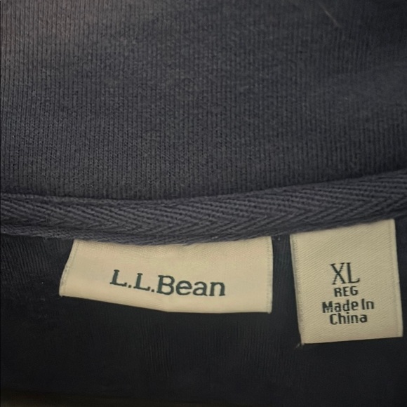 L.L. Bean Women's Quilted Half-Zip Sweater - Dark Blue/ Grey - Picture 3 of 6